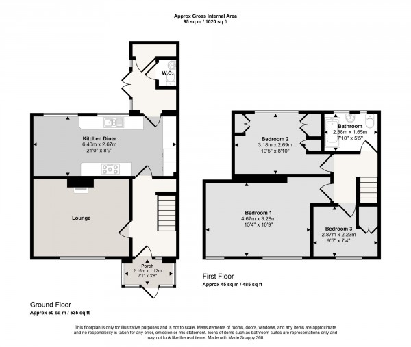 Floorplan for Norfolk Close, Cadishead, M44