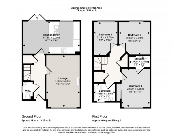 Floorplan for Roseway Avenue, Cadishead, M44