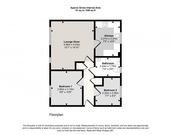 Floorplan for Bankquay Court, Irlam, M44