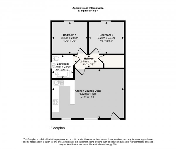 Floorplan for Liverpool Road, Cadishead, M44