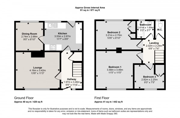 Floorplan for Fir Street, Cadishead, M44