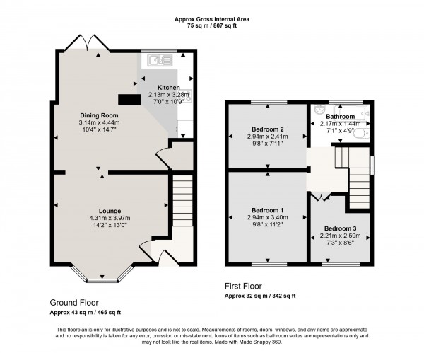 Floorplan for The Crescent, Irlam, M44